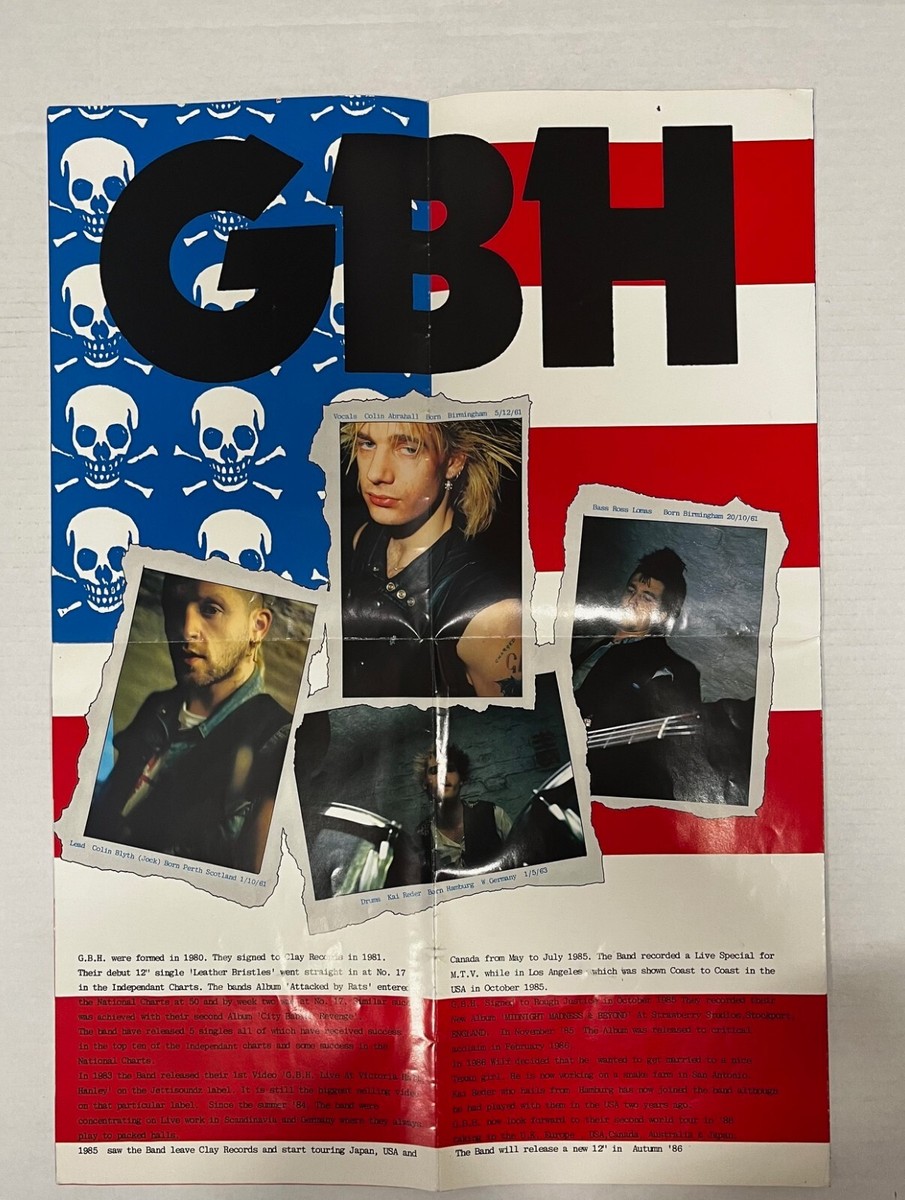 G.B.H. - MIDNIGHT MADNESS - 1986 OFFICIAL USA TOUR POSTER MAG