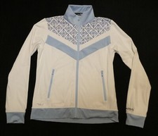 RLX Ralph Lauren women's blue/white print fitness/workout track jacket Sz S