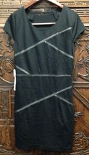 New Arynk Women Black Ponte Bodycon Dress, Black, Large