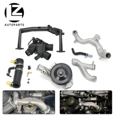 Fit Jaguar Land Rover 5.0 V8 Water Pump Coolant Pipe with Sensor Thermostat Kit