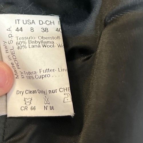 Vintage Women's Cinzia Rocca Baby Lama and Wool Black Coat Size 8 - Picture 11 of 13