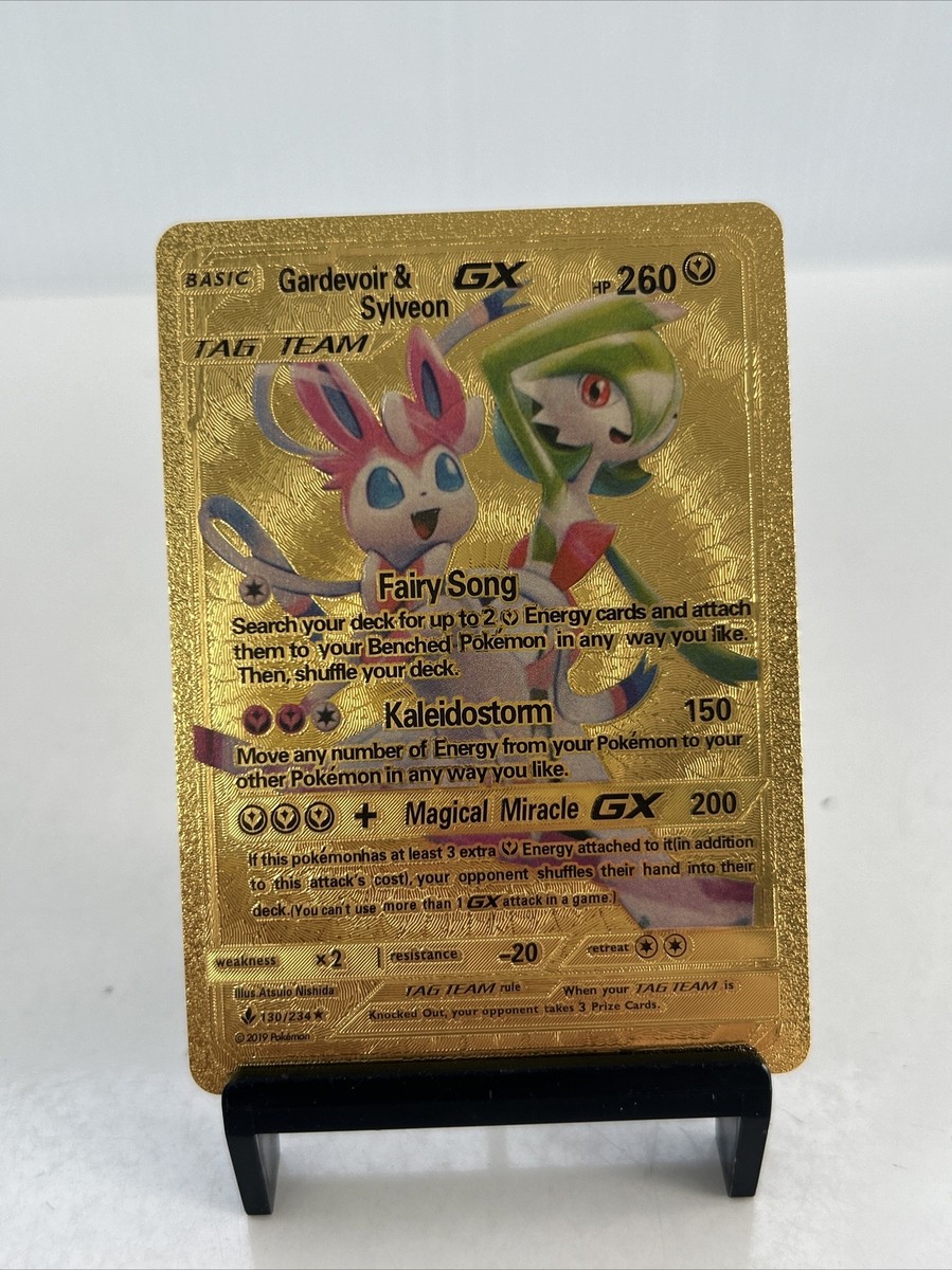 Gardevoir & Sylveon GX ゴールドカード Gardevoir & Sylveon GX Gold Toned Foil Pokemon Card Fan Art