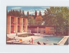 Postcard Swimming Pool At Salmon Arm Motor Hotel BC Canada