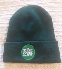Whole Foods Logo Beanie Hat Cuffed  Dark Green Team Members Associates New