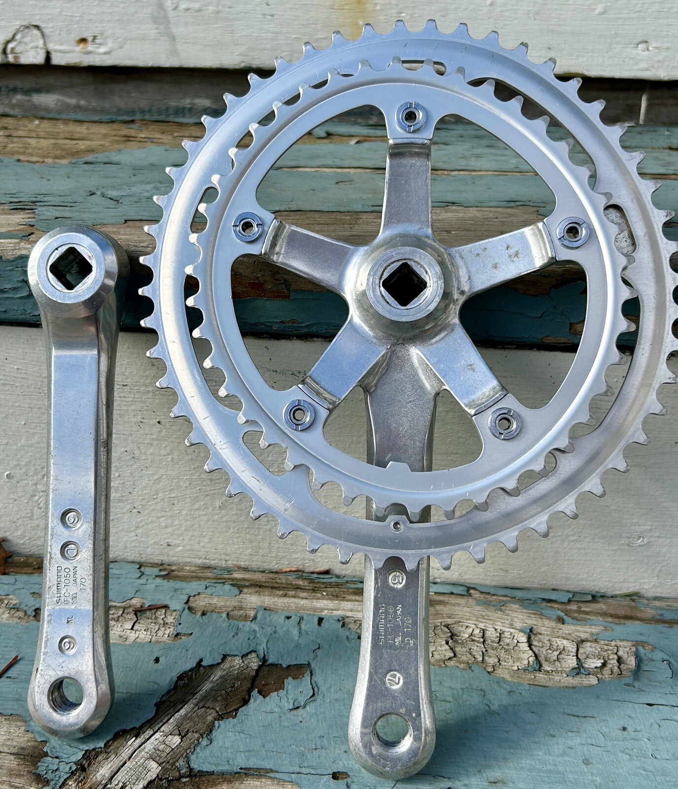 Vieux Jeu De Manivelles Shimano Biopace-SG FC-M202 – 170 Mm, Pédalier Carré 3 Bras Avec Protection De Chaîne, Vintage Et Solide