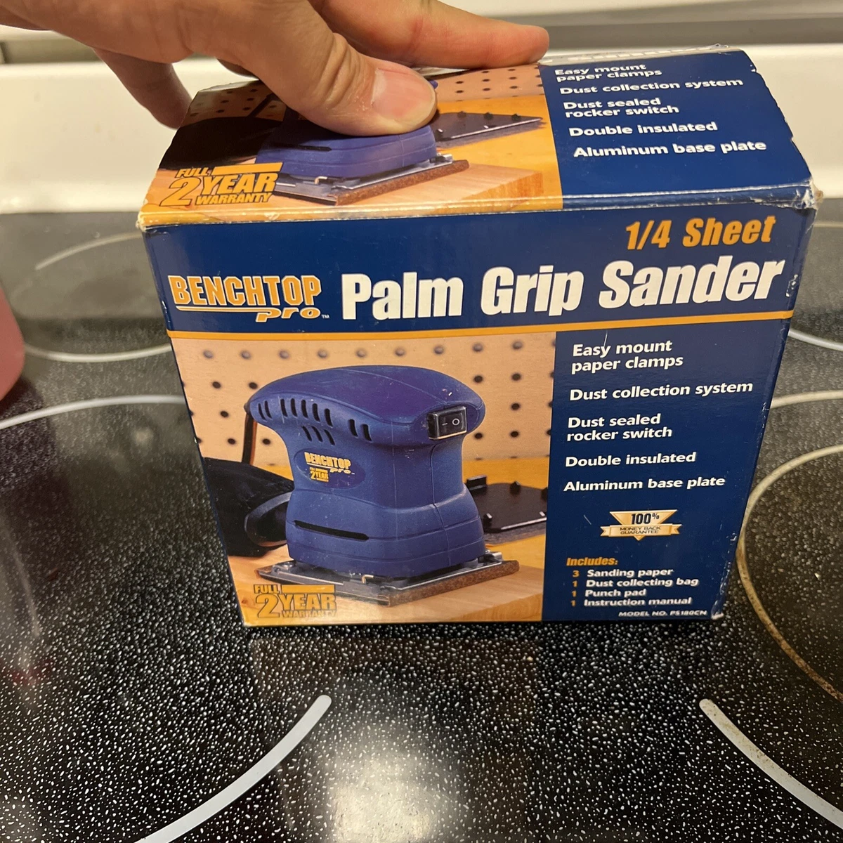 BenchTop Pro Palm Grip Sander Only 1 4 Sheet PS180CN With Dust Bag New In Box