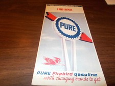 1965 Pure Oil Indiana Vintage Road Map