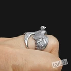 Unique 925 Sterling Silver Detailed Open Wing Bird Swallow Wrap Ring Adjustable