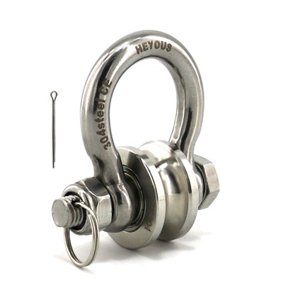 1X 304 Stainless Steel U Pulley Wheel Sheaves Block for Rope Sliding Door