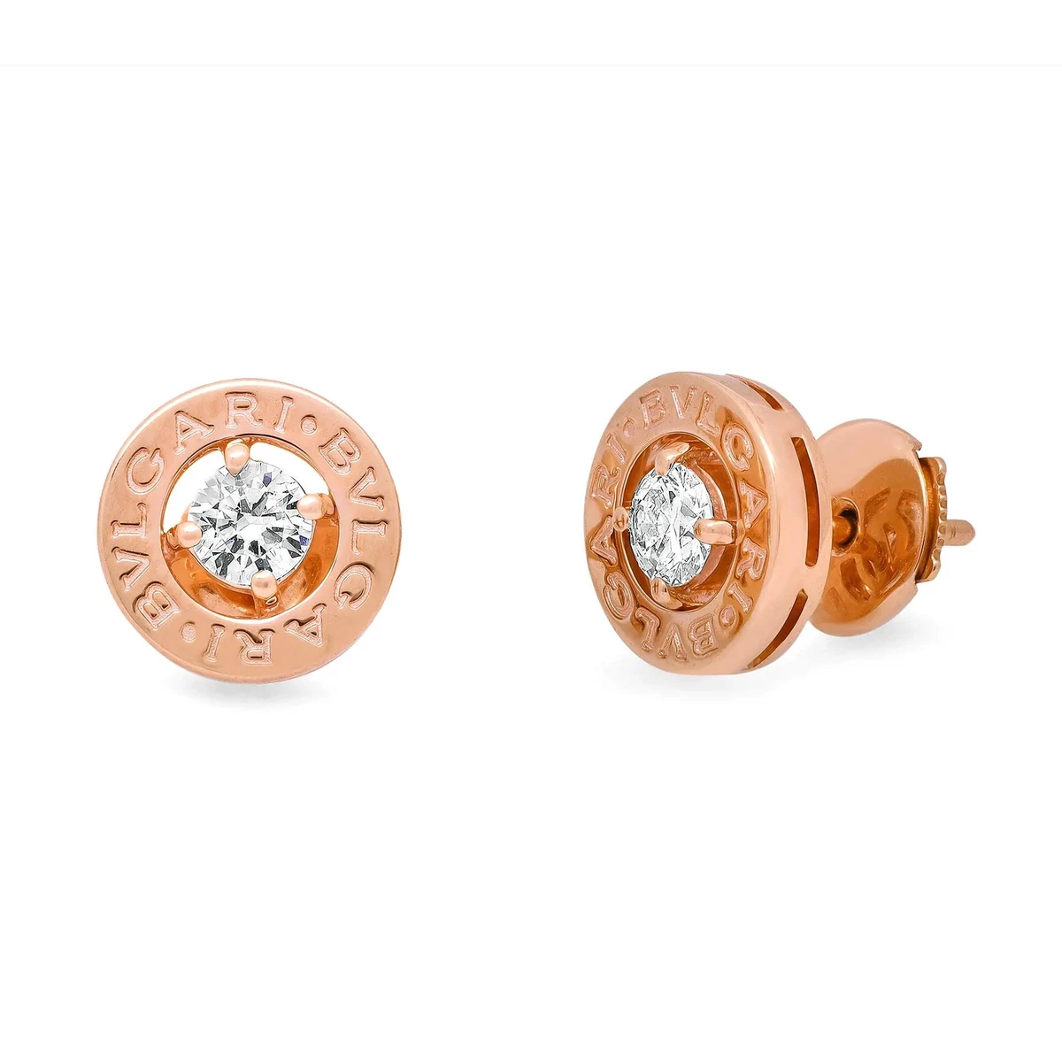 Bvlgari Jewelry 18k Rose Gold Bvlgari Bvlgari 0.38cttw Diamond Stud Earrings  357318 | Mayors