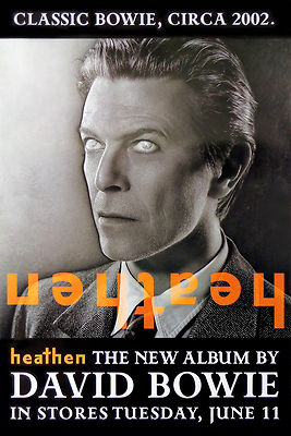DAVID BOWIE - HEATHEN - ORIGINAL ROLLED ROCK PROMO POSTER (2002