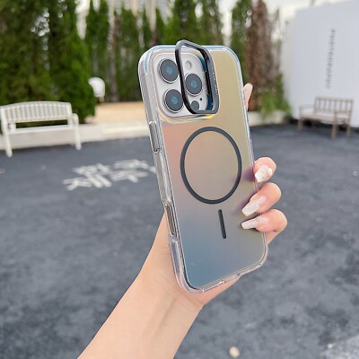 Chameleon Color-Shifting Stand Mag Safe Case Cover for iPhone 16 Pro Max/16e/15