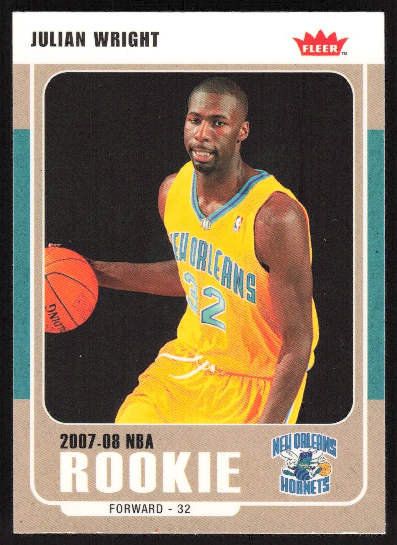 2007-08 Fleer Glossy Julian Wright RC #232 New Orleans Hornets