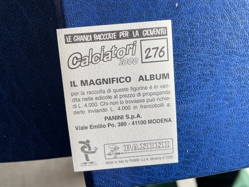 PANINI CALCIATORI 2000 PIACENZA SACCHETTI N 276 VELINA ORIGINALE - Foto 2 di 2