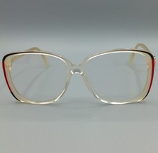 Silhouette M1124/20 C2633 Vintage Eyeglasses Frame Austria Clear Red Black 80s