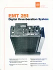EMT MODEL 251 DIGITAL REVERBERATION SYSTEM ORIGINAL SALES BROCHURE