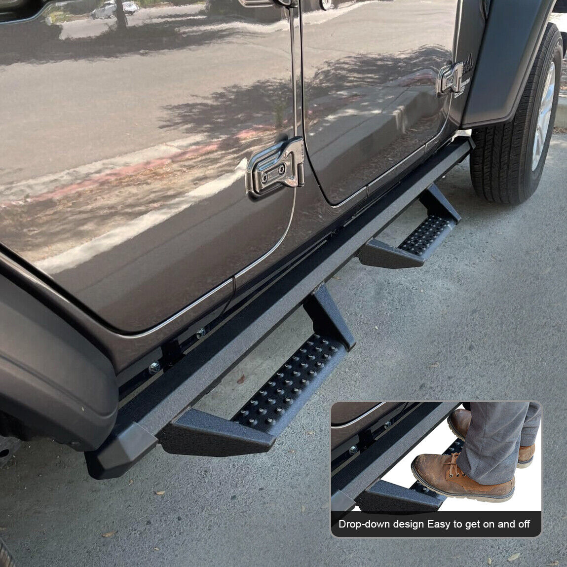 Westin HDX Drop Nerf Bars 18+ Jeep Wrangler 4 Door (Textured Black Powder Coated Steel) Westin HDX Drop Nerf Bars 18+ Jeep Wrangler 4 Door (Textured Black Powder Coated Steel)