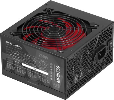 Mars Gaming MPIII750 PC ATX 750W Netzteil Silent AI-RPM Technologie 85% Wirkung