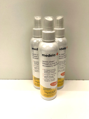 Lot of 3 Medela Quick Clean Breast Pump & Accessory Sanitizer Pump Spray 8 oz