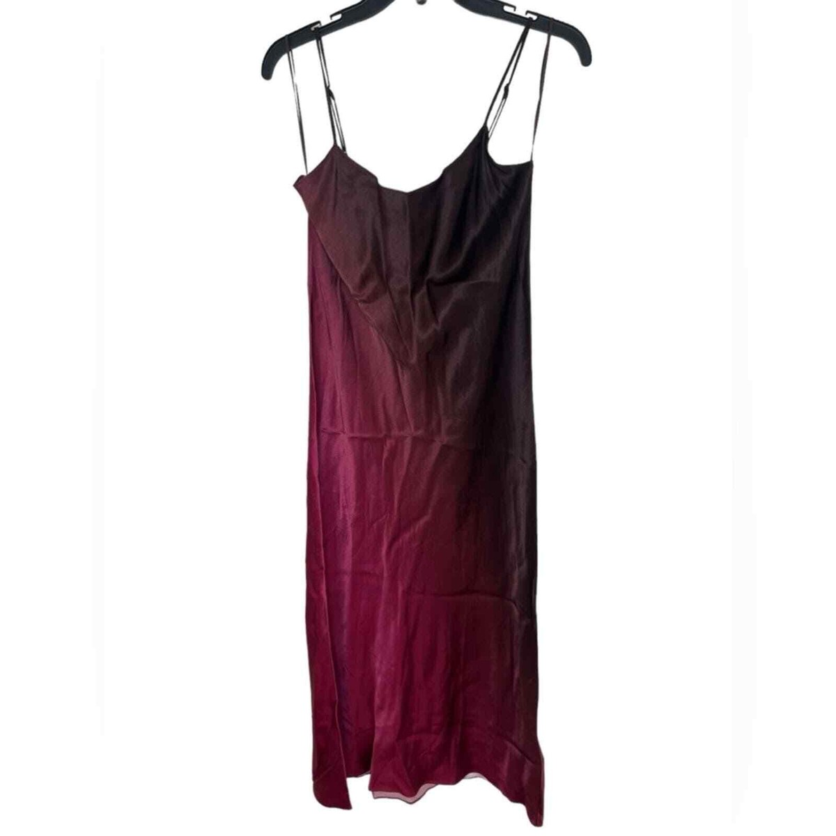vince brown dress Vince - Brown Satin Turtleneck Sleeveless Dress
