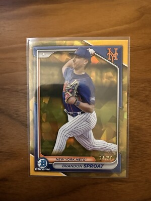2024 Bowman Draft Sapphire - 3 Gold /50 Mets: Sproat, Rodriguez, Clifford 