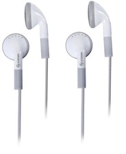 Steren White Earbuds with 4ft. Aux Cable - 2 Pack - FREE Shipping - Brand New