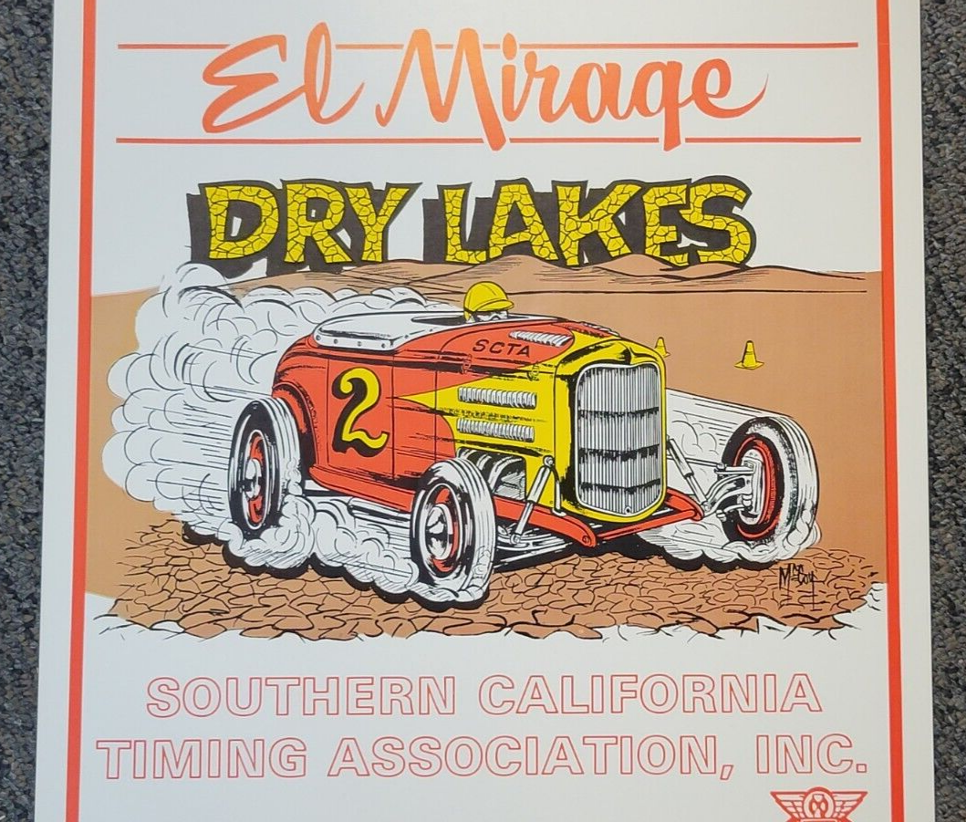 Original Vintage SCTA Racing POSTER El Mirage Bonneville HOT ROD