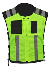 Motorbike Hi Vis Vest Safety Jacket Hi viz Visibility Waistcoat Reflective Bib 