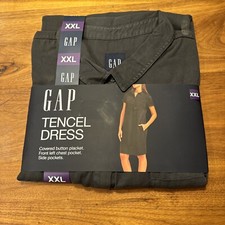 NEW!! GAP Women's Shadow Grey Side Pockets Tencel Dress XXL Ships Free!