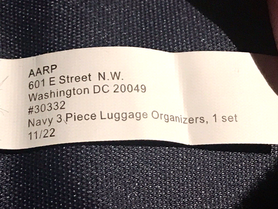 Luggage Organizer Set AARP 3 Piece Blue &Tan With Black Mesh Each Zippered New eBay