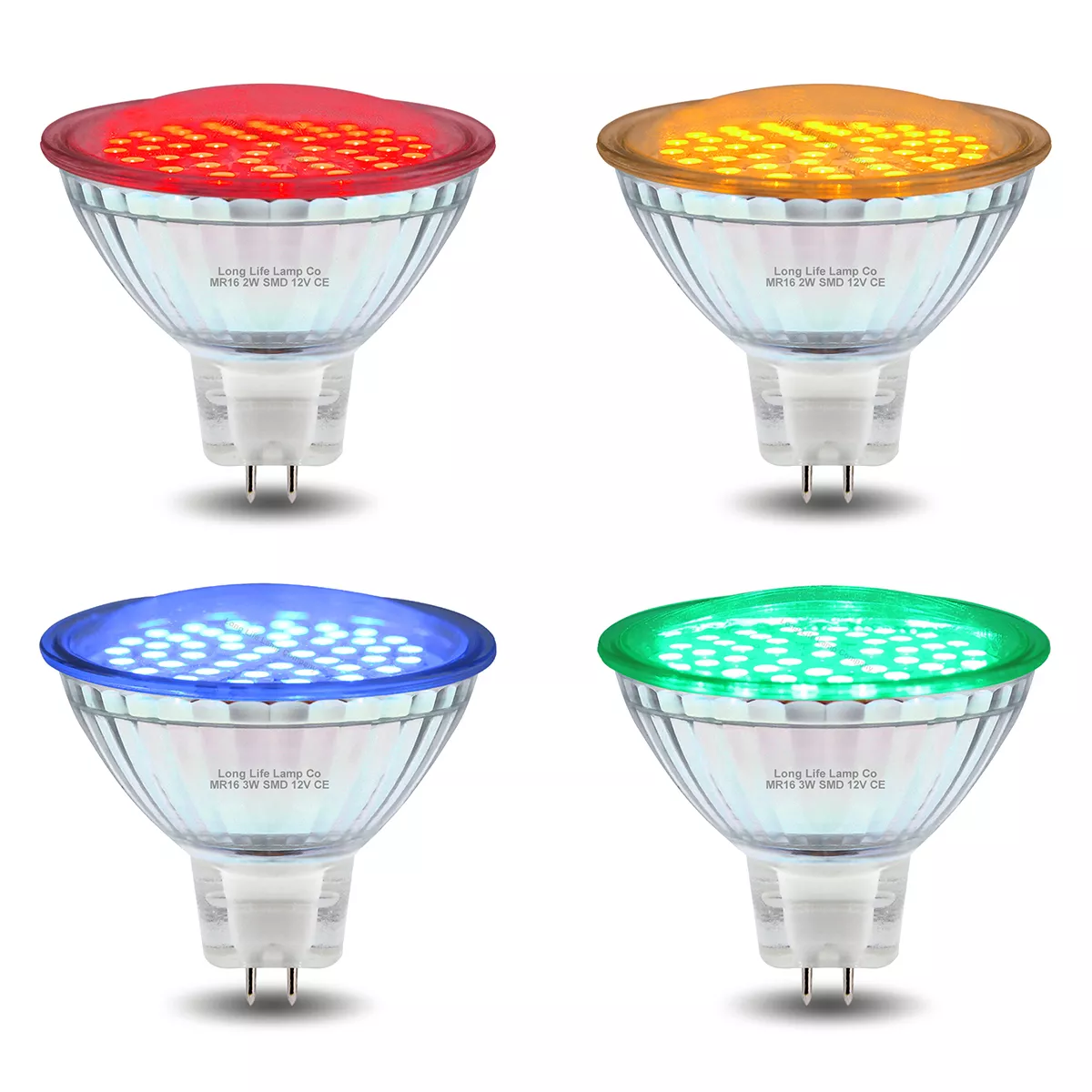 MR16 12V LED Red, Green, or Blue Single Color GU5.3 Light Bulb