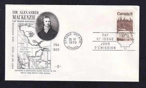 Canada FDC 1970 Sir Alexander Mackenzie sc#516, unaddressed Rosecraft