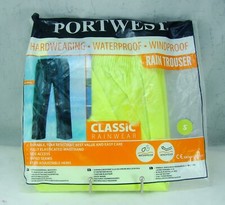 Portwest Classic Rainwear S441 Mens Waterproof Rain Trousers Yellow Small NEW