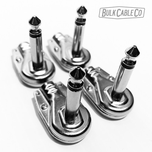 Paquete de 4 - Juego de conectores de panqueques de ángulo recto de 1/4" - conector de parche plano - enchufe de cable - Imagen 4 de 12