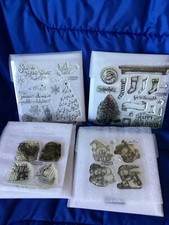 Close to my Heart Lot of 4 My Acrylix Stamp Sets - Christmas Themed