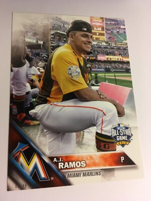 2016 Topps Update Jumbo 5x7 A.J. Ramos Marlins US253 AS # d 06/49