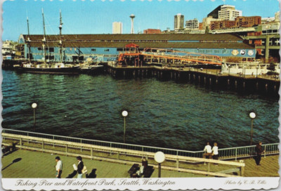 Seattle Waterfront Park Fishing Pier 59 Harbour Washington  c1970 Postcard