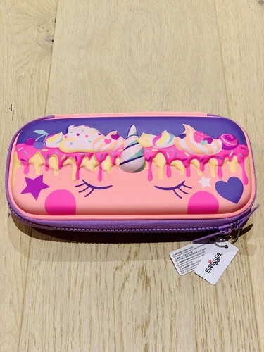 Smiggle Live Small Hardtop Pencil Case Coral Unicorn