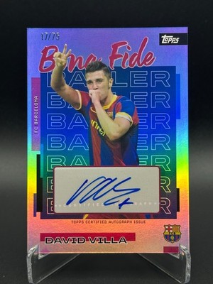David Villa Auto /75 Bona Fide Baller - 2025/26 Topps Team Set FC Barcelona