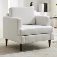 Linen Single Seat Armchair Comfortable Sofa Chair Lounge Seat Living Room