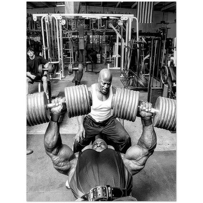 Ronnie Coleman Heavy Bench Press Bodybuilding Gym Motivation Poster