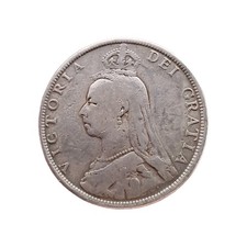 1889 Queen Victoria .925 Silver Double Florin Coin