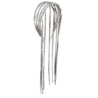 Women Long Tassel Crystal Hair Hoop Headband with Tassels Chain for Parties