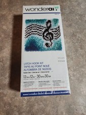 WONDER ART LATCH HOOK KIT 12" X 12".  MUSIC NOTE