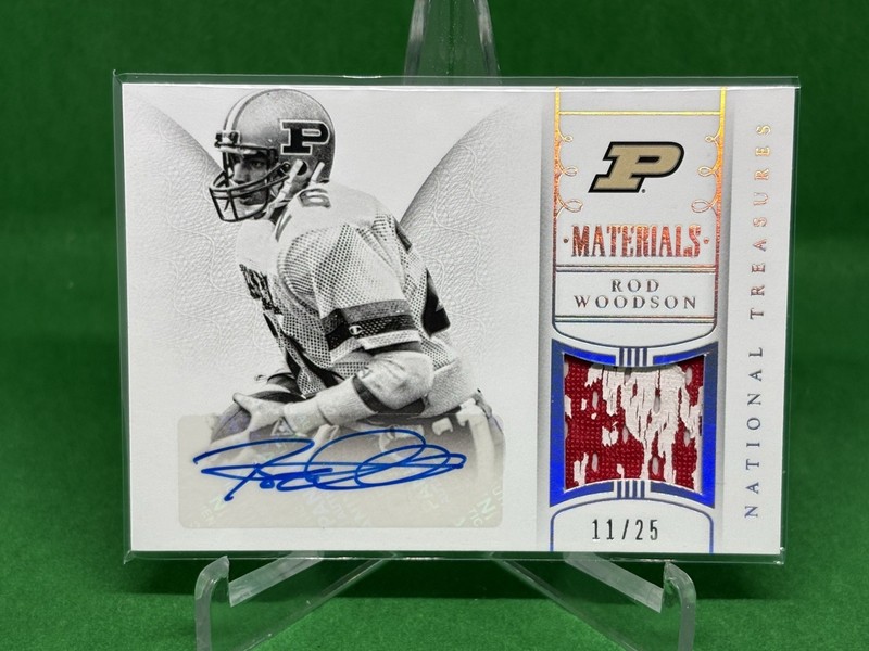 Rod Woodson 2015 Panini National Treasures Collegiate patch auto /25 game used
