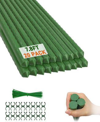 20 Pack 8FT Garden Stakes, 0.78'' Steel Core Plastic Covered