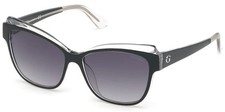 Guess GU7592/S 03B 57mm Black/Clear Cat-Eye Sunglasses