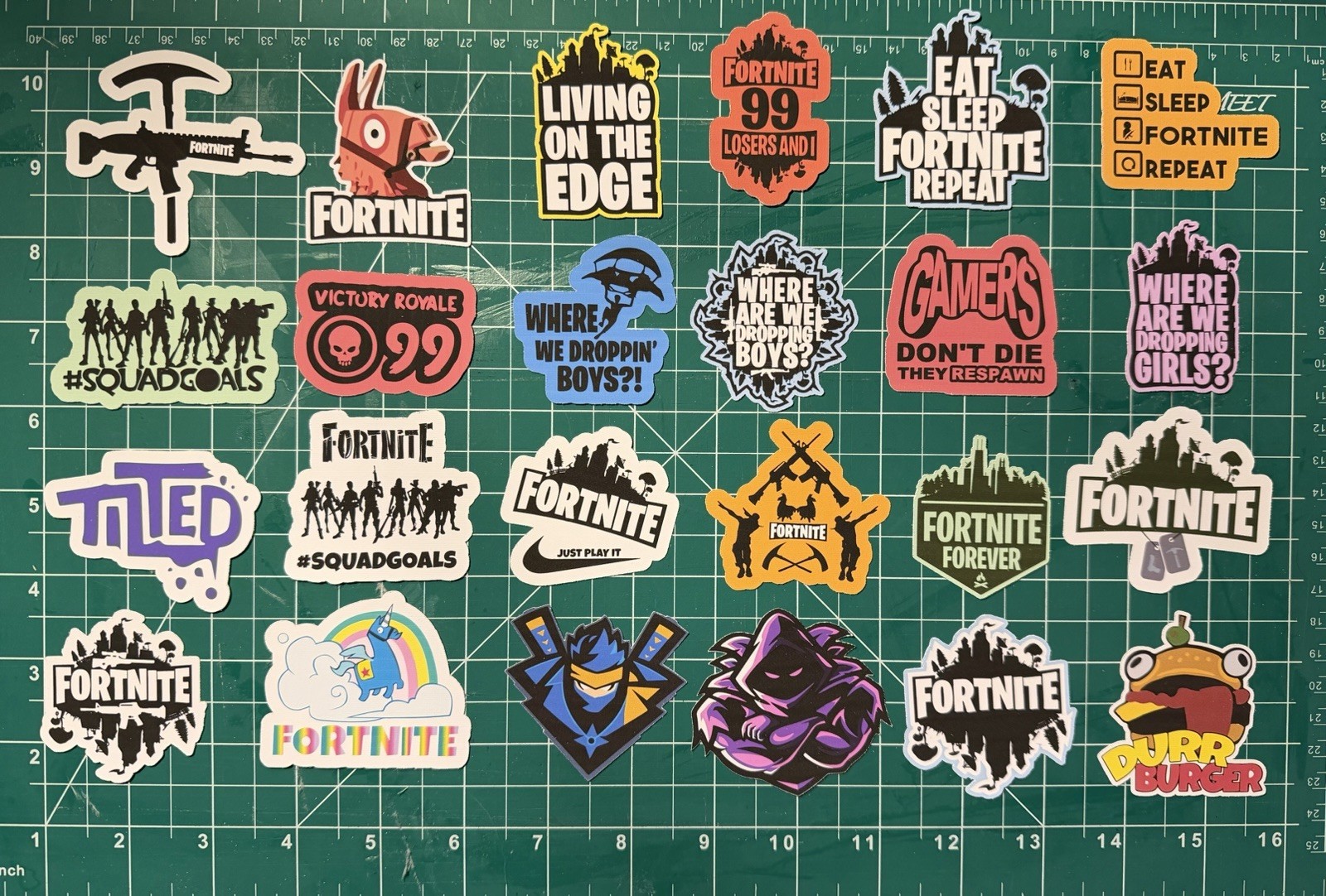 Fortnite Sticker Set. 24 Pcs. For Laptop, Tablet, Notebook, Scrapbook ...
