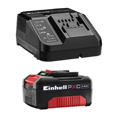Einhell PXC-Starter-Kit 18 V 4,0 Ah Akku Ladegerät LED-Anzeige Ladestation