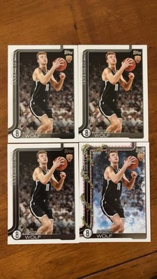 Danny Wolf 2025-26 Topps NBA Basketball Rookie Card Lot (4 Cards) Nets